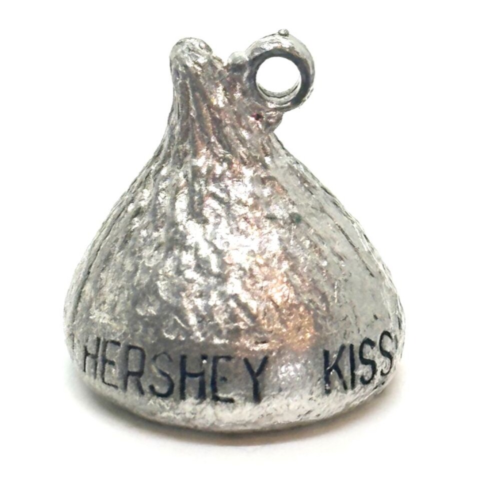 Vintage Hershey Kiss Charm Silver Tone Pendant